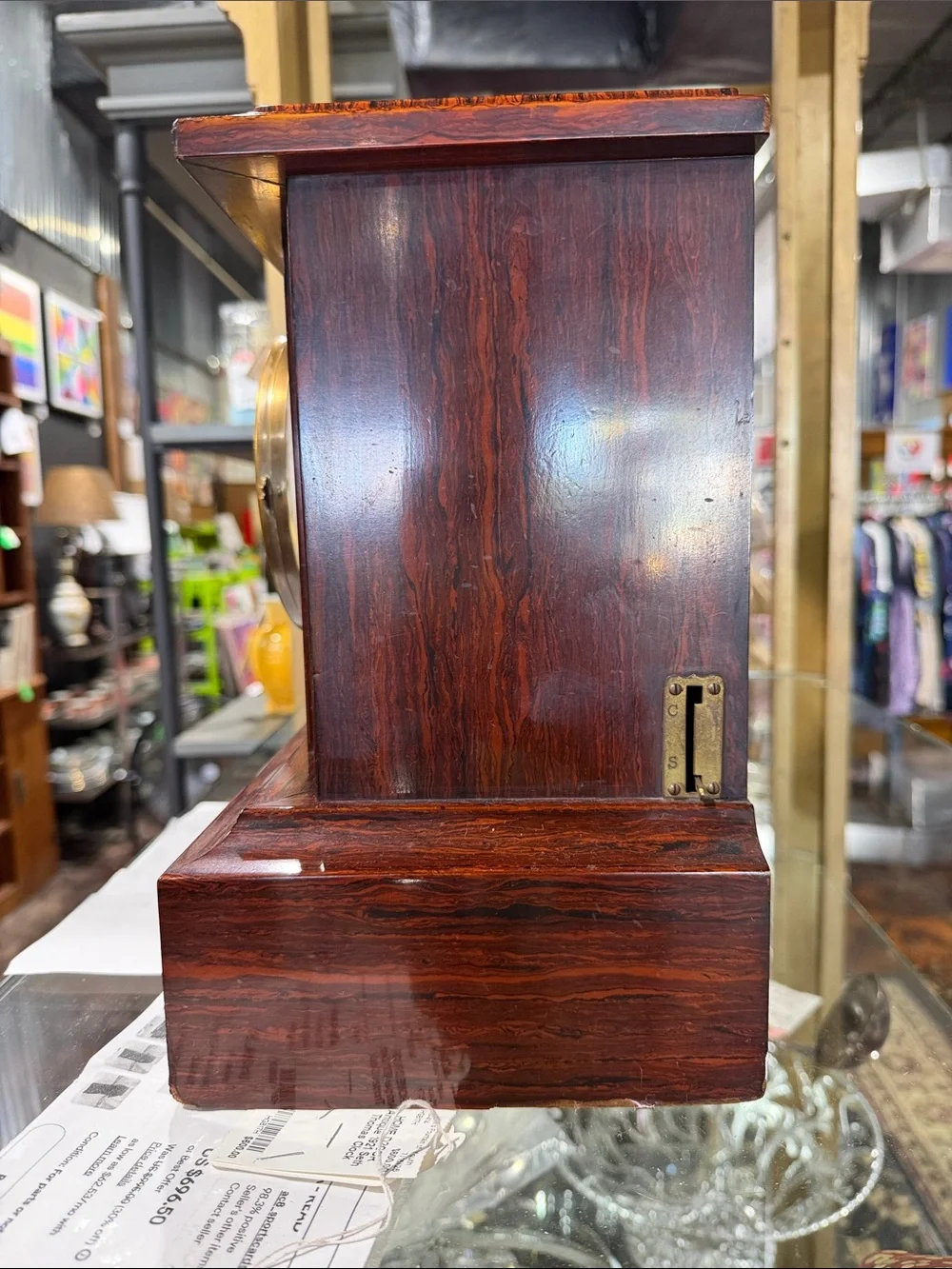 1921 Vintage-Style Seth Thomas Mantel Clock in Rich Mahogany Finish